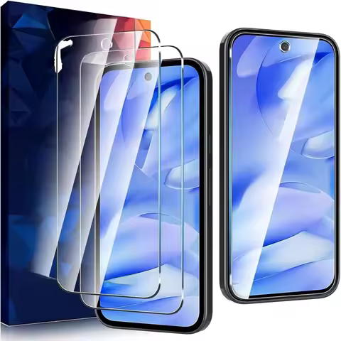 2 Pcs Anti-Blue Full Coverage Tempered Glass Phone Film For Google Pixel 9 Pro / Pixel 9 / Pixel 8A 