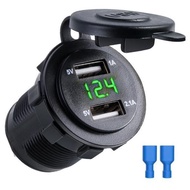 🇲🇾 (Free switch) 12V Automotive USB Charger with Voltmeter