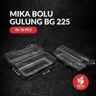 (10 PCS) Mica Roll Cake BG 225 22 CM Roll Cake Tray Mica Roll Cake Rolltart/ Size 22x9x7.5 cm