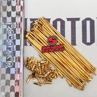 Motorcycle Wheel Spokes / Spokes Nipples Gold Size 9 X 184 Wilwood