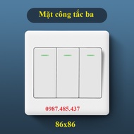 Mặt công tắc điện vuông 86x86mm công tắc đơn công tắc đôi công tắc ba 1 chiều 10A 220V