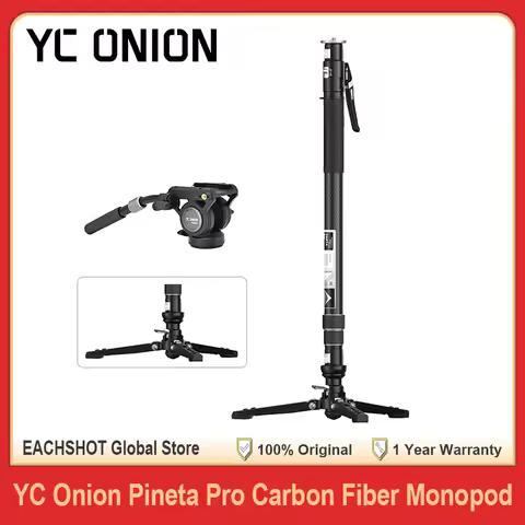 YC Onion Pineta Pro Carbon Fiber Lightweight Monopod with Fluid Head Max Payload 5kg for Sony Canon 