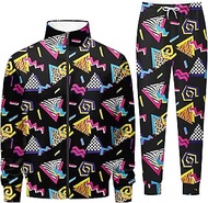 001 80s Outfit For Men,90s Outfit For Men, Mens Sweatsuit Set,Men'S Tracksuits,Sweatsuits For Men,01