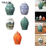 YWJLQH Ceramic Ginger Pot, Asian Ginger Pot Vase for Wedding Table Decoration