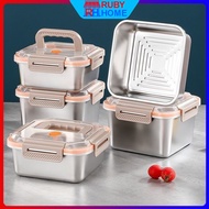 Stainless Steel Preservation Box With Lid Refrigerator Food Storage box Fresh Keep lunch Box baunan