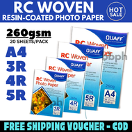 Quaff RC Woven Photo Paper ( A4 | 5R | 4R | 3R ) 260gsm Resin Coated