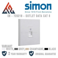 SIMON E6 SINGLE SOCKET DATA CAT 6 OUTLET - 725218