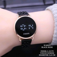 Jam Tangan Wanita Fossil Led Touchscreen Rantai Tanggal Aktif Free Box Dan Baterai Cadangan