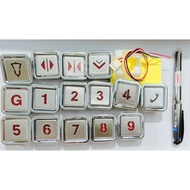 Square Elevator Push Button With Hole 32x32mm, Square Elevator Button, Stainless Steel Face, Thien N