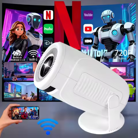 Newly HY900 Smart Projector 4K Decoding BT5 0 Dual Wi Fi 6 290ANSI Brightness Ideal for Home Theater