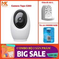Tapo C260 Camera Combo + L Base + Hiksemi Memory Card (64GB/128GB) – Wifi Security Camera Scanning, 