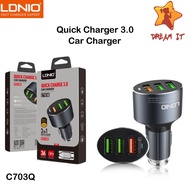 LDNIO C703Q Auto-ID 3 USB Port Quick Charge 3.0 Fast Charging Car Charger