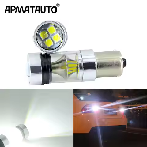 Apmatauto 2x 1156 BA15S P21W High Power 100W 3030 20SMD 6000K White LED Rear Reversing Tail Light Bu
