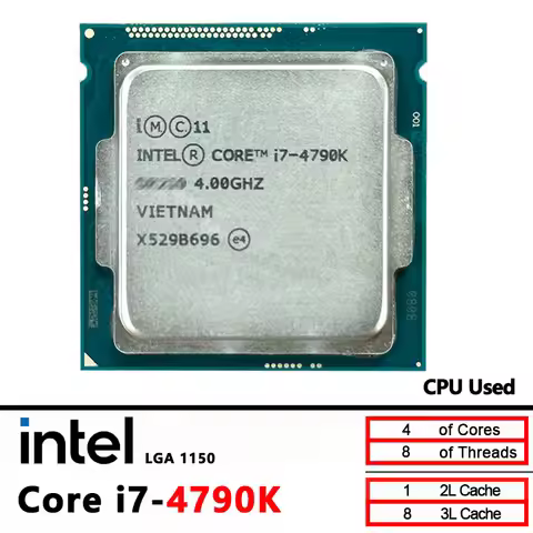Intel Used Core i7-4790K i7 4790K 4.0 GHz Quad-Core Eight-Thread CPU 88W 8M LGA 1150