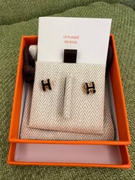 Hermes Mini Pop H Earrings Black/Rose Gold 耳環 黑/玫瑰金