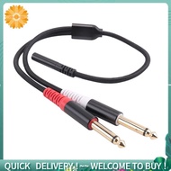 3.5mm to Dual 6.5mm Adapter 3.5mm Audio Aux Cable Double 6.35 1/4 inch Mono to Stereo 1/8 inch 3.5mm