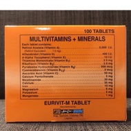 EURIVIT 100 TABLETS (Multivitamins + Minerals) .