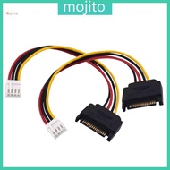 Mojito 2Pcs 15pin  Male to 4pin Floppy FDD Female Power Converter Adapter Cable  Power 15p to 4p Con