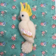 葵花鳳頭鸚鵡－手作羊毛氈別針