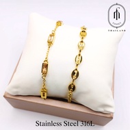 สร้อยข้อมือ Stainless Steel 316L Fonney สีทอง
