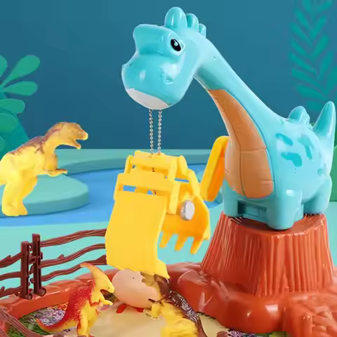 Dinosaur Claw Machine Handle Operation 360 Degree Rotation Cute Shape Claw Machine Animal Paradise D