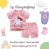 June short t-shirt + pants set Girl 0-6 years