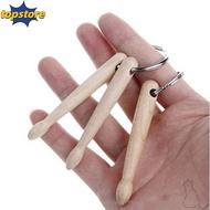 TOPSTORED Drumsticks Keychain, Mini Drum Sticks Key Ring, Wood Metal Drumstick Grommets