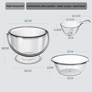 Transparent Timba Plastic Bucket Timba with Dipper and Basin Tabo Palanggana set Home buddies kitche