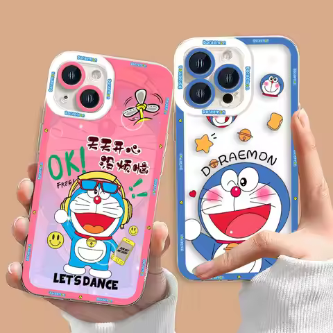 Cartoon Doraemon Clear Phone Case For VIVO S1 Z1X V20 V21 V21E V23 V23E V25 V27 V27E V29E V30E V30 V