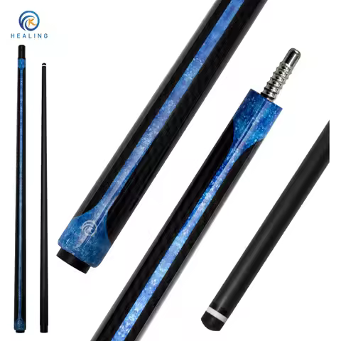 100% Carbon Fiber Pool Cue 1/2 Split for Snooker/Carom/Pool with Foam Shaft Play Cue Break Cue Carom
