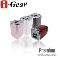 i-Gear 3.4A Blue LED Dual USB Travel Charger Transformer
