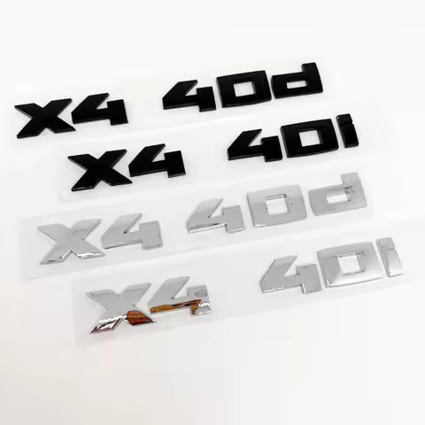Silver black Applicable to 3D X4M40i X4M40d Numbers ABS Emblem for X4 Series E70 G05 Car Trunk Exter
