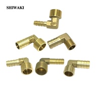 [Shiwaki] 6x 1/2 Inch to 8mm Reducer Hose Degree L Elbow Brass Fitting