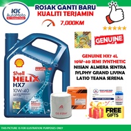 Genuine Shell Helix HX7 Semi Synthetic Minyak Hitam Engine Oil 10W-40 10W40 4L + Nissan Oil Filter 1