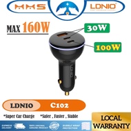 LDNIO Super Car Charger MAX 160W Type C Output 100W USB Output 30W