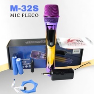 Mic Profesional Wireless Microphone Fleco M-32S Mic Tanpa Kabel FLECO Mic Karaoke Bluetooth / Mic Ka