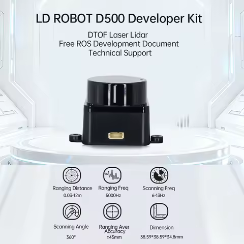 LDROBOT D500 lidar kit DTOF laser Radar Lidar Scanner 360° 30000Lux 5000Hz support ROS1 ROS2 for Ind