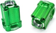 TREAL Aluminum 7075 Rear Hubs Axle Mount Set, 0 deg (L/R) for 1/18 Mini LMT(Green)