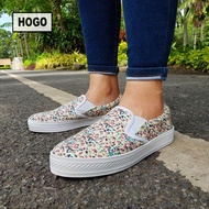 [ส่งเร็วพิเศษ!] HOGO รองเท้าผ้าใบ รองเท้าผ้าใบผู้หญิง Slipon นิ่มสุดๆ กันลื่น ทนทาน คู่เดียวเอาอยู่ 