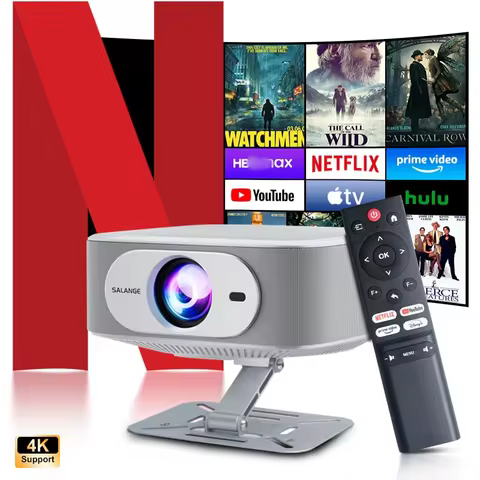 Salange Netflix Officially Licensed Android 13 P92MAX Smart 4K Projector 1080p Native Dual WiFi BT5.