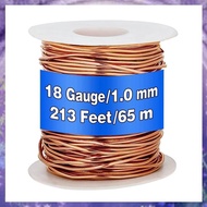 (Y W Z H)99.9% Dead Soft Copper Wire, 18 Gauge/ 1 mm Diameter, 213 Feet/ 65 M,