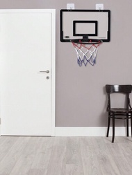 2入組/套黑色可摺疊24cm籃球框架及免打孔室內籃球架+網