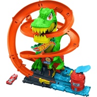 Hot Wheels T-Rex Battle Play Set with 1 Mini Car Vehicle Toy Play Set for Ages 4 and Up Orange JBM73