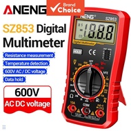 One Piece ANENG SZ853 Mini Digital Multimeter, 1999 Counts AC/DC Voltage Current Ohm Temperature Tes