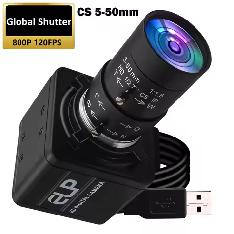 ELP 10X Zoom HD Global Shutter Monochrom USB webcam 800P 120fps 480P 210fps High speed usb camera fo
