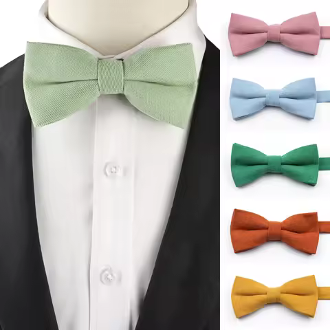 Hot Sale Solid Color Bowtie For Father-Son Bowknot Gift Super Soft Downy Suede Butterfly Wedding Par