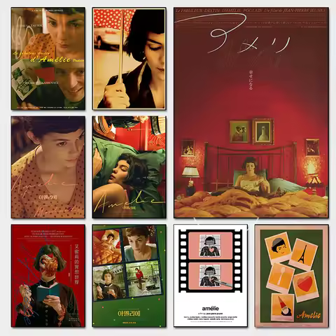 French romantic movie poster Amelie Love Film fantasy Canvas printing wall art decoration hanging pa
