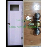 JT Ready PINTU KAMAR MANDI UPVC (S-plus) UKURAN 700x2000 R&L PUTIH KOMPLIT SET