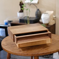 North American Desktop Solid Wood Office Organizing Box Storage Box Walnut Wooden Stationery Storage