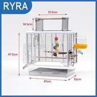 1Pc Bird Cage Iron Bird Parrot Cage 47*35*47.5-61Cm Openable Cage Transparent Ornamental Bird Cage Lockable Wheels Bird Home HWC